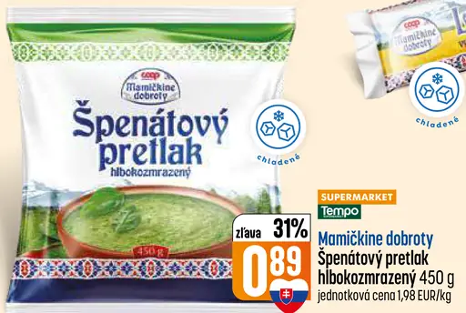 Mamičkine dobroty Špenátový pretlak hlboko zmrazený