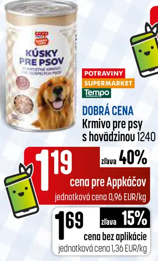 Krmivo pre psy s hovädzinou