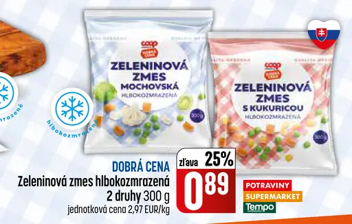 COOP Zeleninová zmes hlbokozmrazená – mochovská, s krupicou