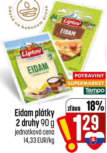 Eidam plátky 2 druhy