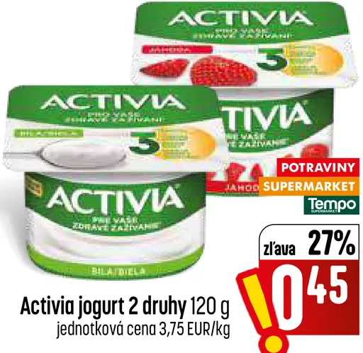 Activia jogurt 2 druhy
