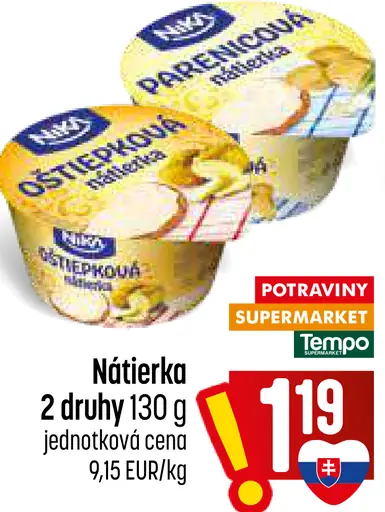 Nika nátierka – 2 druhy