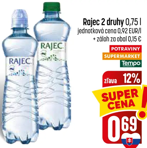 Rajec ochutená minerálna voda rôzne druhy