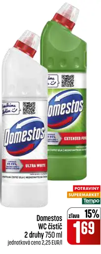 Domestos WC čistič, Ultra White a Extended Power