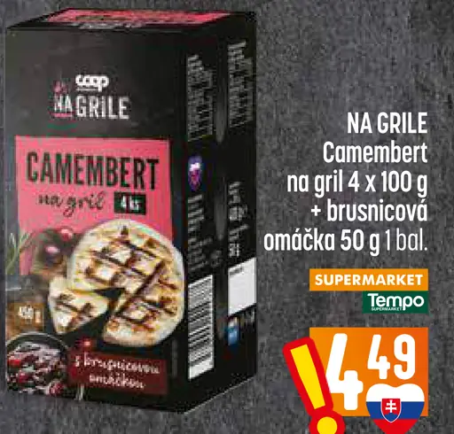 COOP Jednota Na grile camembert s brusnicovou omáčkou