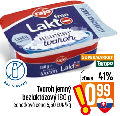 Rajo Lakto free jemný bezlaktózový tvaroh