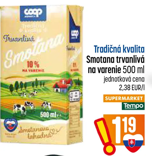 Smotana trvanlivá na varenie