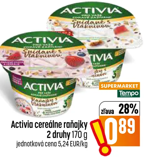 Activia cereálne raňajky 2 druhy