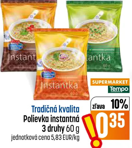 Instantná polievka 3 druhy