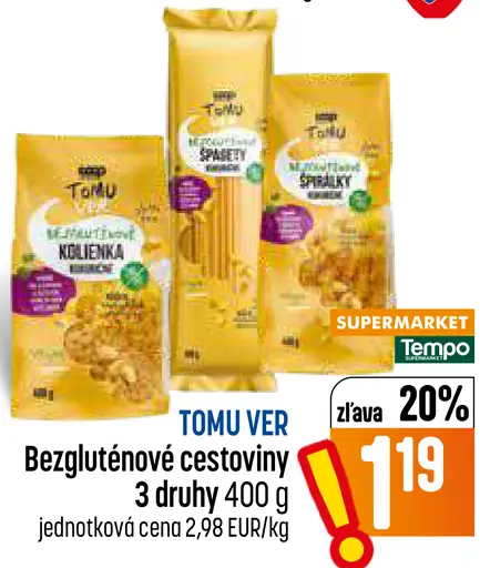 TOMU VER bezgluténové cestoviny – kolienka
