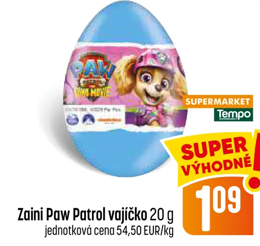 Zaini Paw Patrol vajíčko