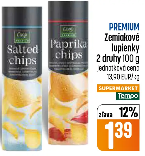 COOP Premium zemiakové lupienky – Salted chips