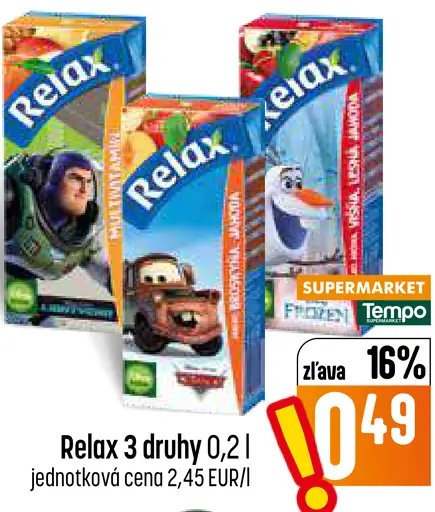Relax nealkoholický nápoj rôzne druhy