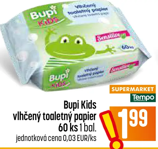 Bupi Kids vlhčený toaletný papier