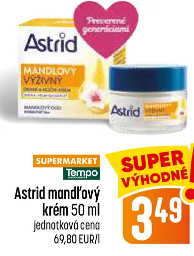 Astrid mandľový krém