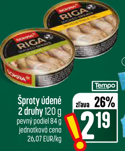 Riga šproty údené, rôzne druhy