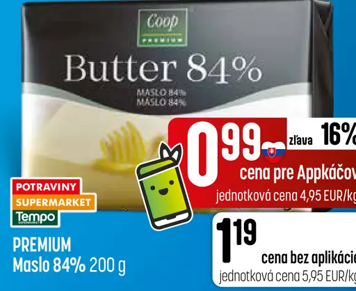 Coop Premium maslo 84%