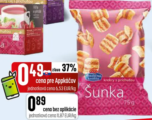 Tradičná kvalita Krekry so šunkovou príchuťou