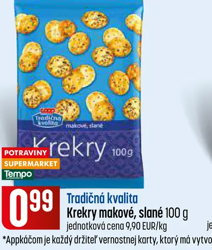 COOP Tradičná kvalita makové slané krekry