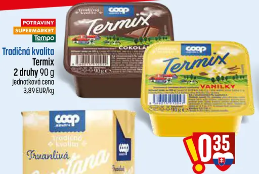 COOP Termix – čokoládový a vanilkový tvarohový dezert