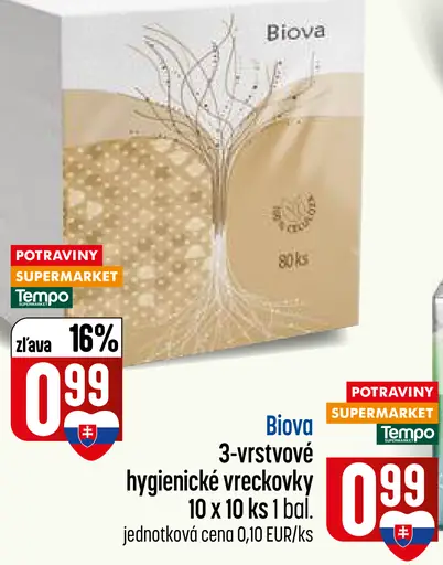 Biova hygienické vreckovky 3-vrstvové
