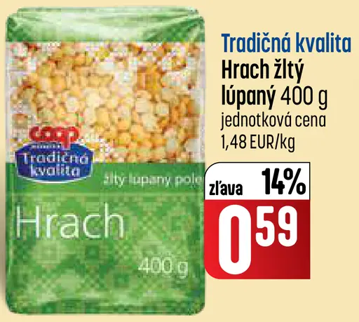 Hrach žltý lúpaný
