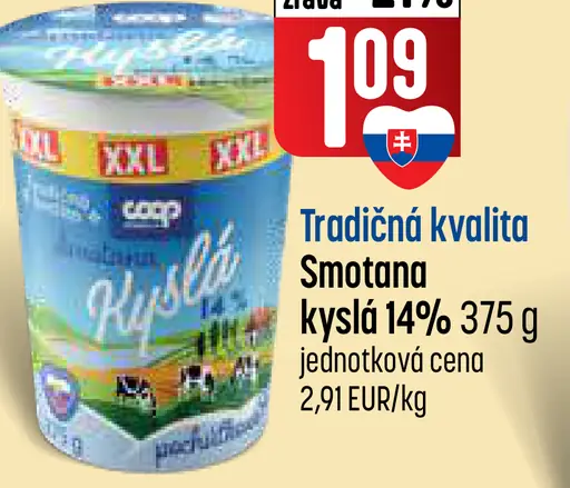Smotana kyslá 14%
