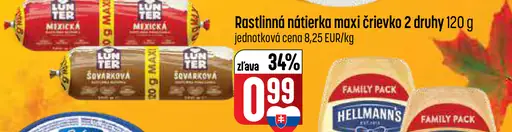 Rastlinná nátierka maxi črievko