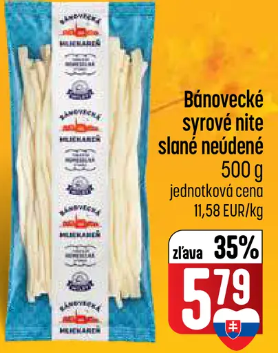 Bánovecké syrové nite slané, údené