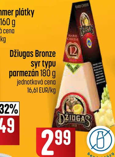 Džiugas Bronze syr typu parmezán