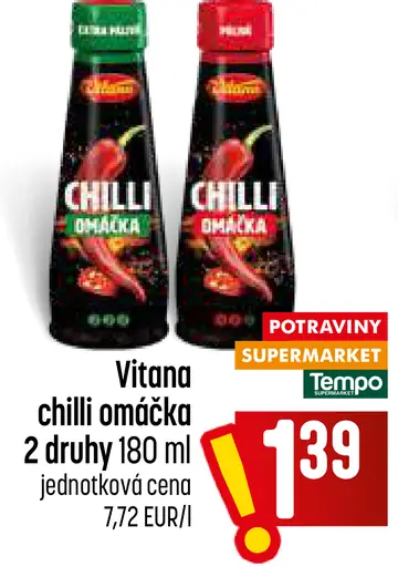 Vitana chilli omáčka rôzne druhy
