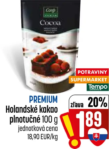 Premium holandské kakao plnotučné