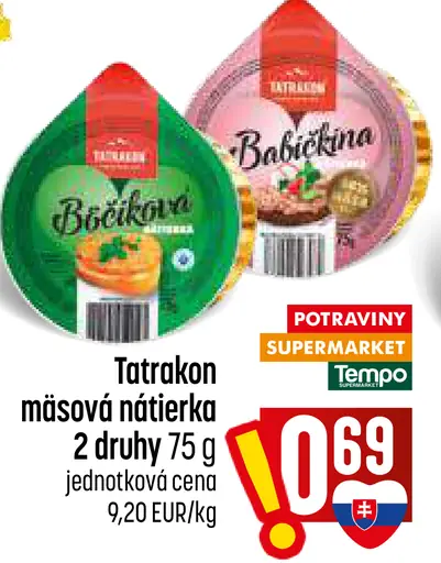 Tatrakon mäsová nátierka, rôzne druhy