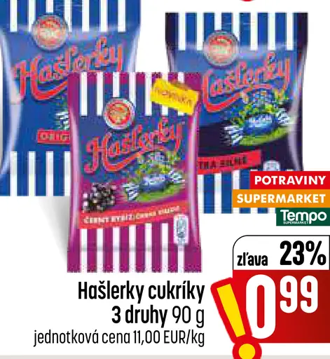 Hašlerky cukríky 3 druhy