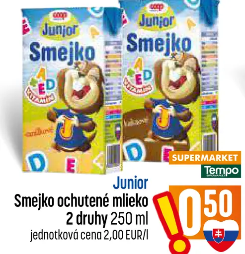 Smejko ochutené mlieko, 2 druhy