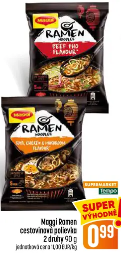 Maggi Ramen cestovinová polievka – hovädzie pho, sója, kurča a huby