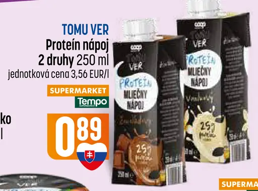 TOMU VER proteín nápoj 2 druhy
