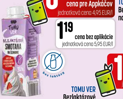 Tomu ver Bezlaktózová smotana na šľahanie 30%