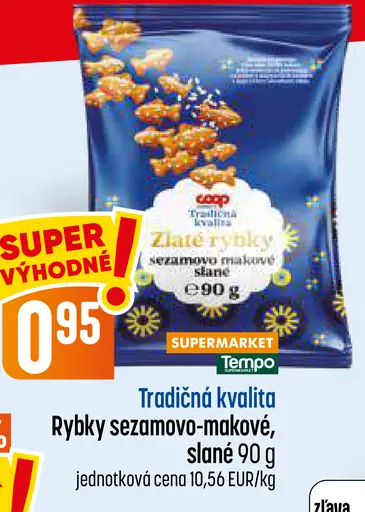 Tradičná kvalita ryby sezamovo-makové, slané