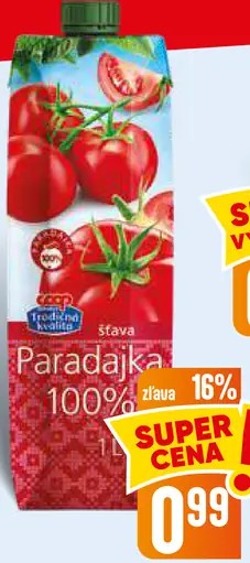 Tradičná kvalita Paradajková šťava 100%