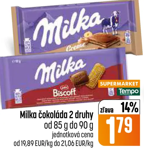 Milka čokoláda 3 druhy