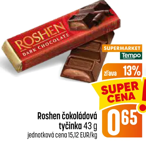 Roshen čokoládová tyčinka horká