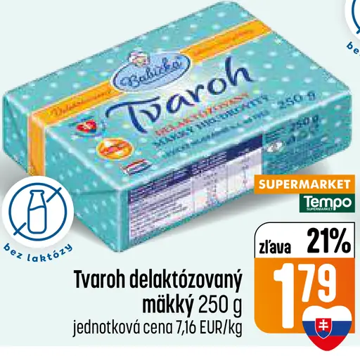 Bánovecká tvaroh bez laktózy mäkký