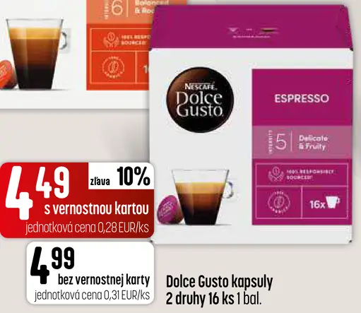 Dolce Gusto kapsuly – Lungo, Espresso