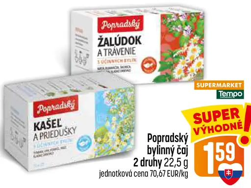 Popradský Kašeľ a priedušky bylinný čaj