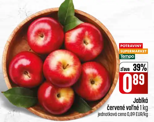 Jablká červené voľné