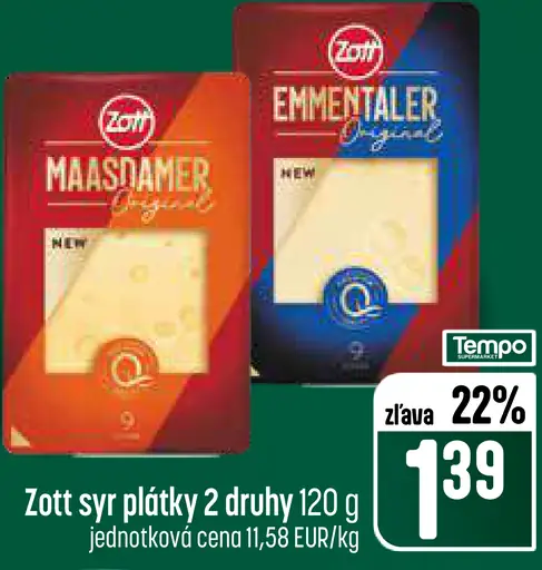 Zott syr plátky