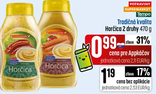 Tradičná kvalita Horčica – plnotučná a kremžská