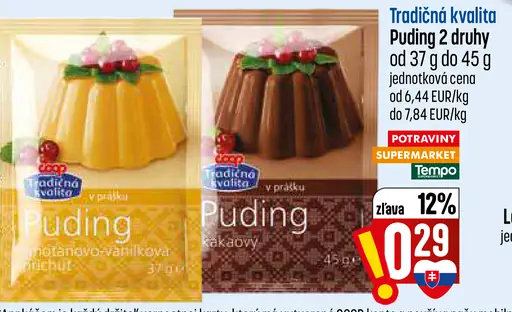 Puding 2 druhy