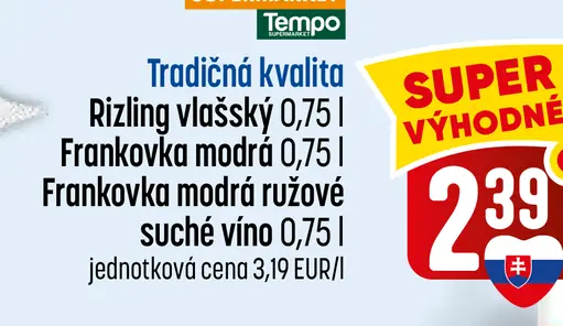Tradičná kvalita Rizling vlašský suché víno